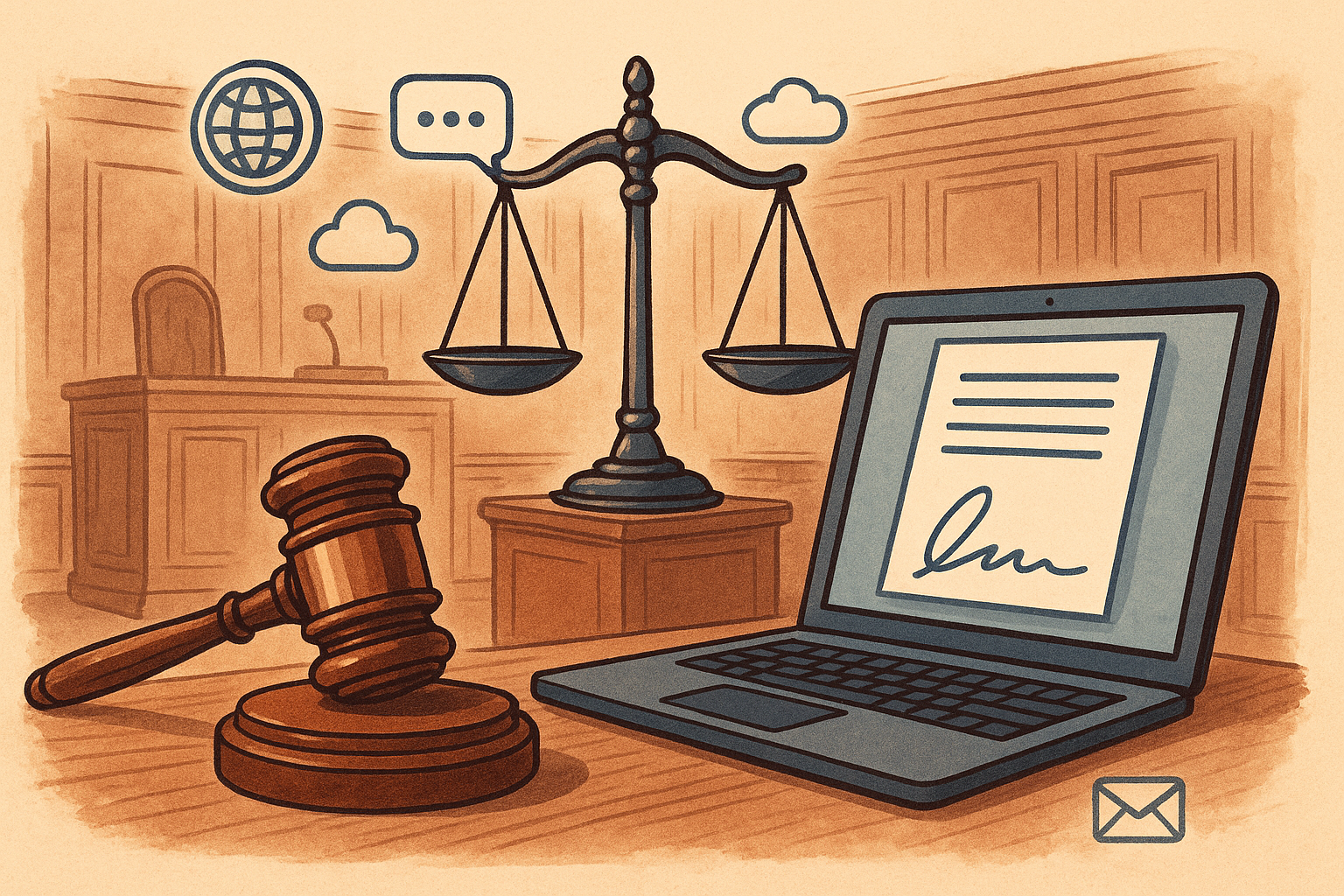 Person using laptop to report cyber crime online in India